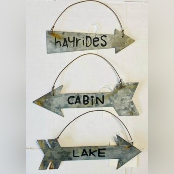 *Galvanized Metal Rustic Arrow Ornament **cabin ornament only** - Picture 3 of 6